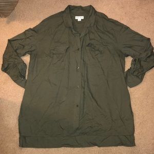 Ava and Viv Olive Green Button Down Top 2X